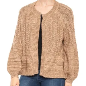 Lucky Brand Balloon Sleeve Open Cardigan Womens Size Small Wool Blend Camel thumbnail 1