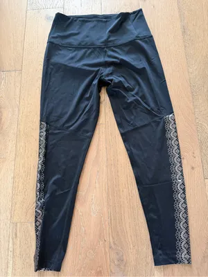 Beyond Yoga Black Faux Lace Leggings thumbnail 6