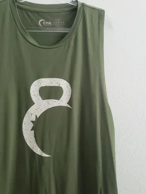 Zyia Active Olive Sleeveless Kettle Moon Muscle Tank Top thumbnail 3