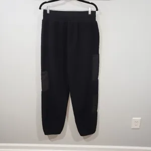 Alo Yoga MicroSherpa Solstice Sweatpants Black NWT Womens Large thumbnail 2