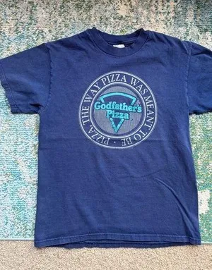 Vintage 1997 Godfather’s The Way Pizza Was Meant To Be logo T-shirt, size medium thumbnail 1
