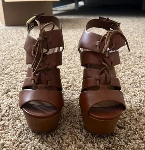 Brown Platform Wedges Size 7 thumbnail 1