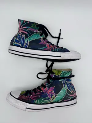 Converse Chuck Taylor High Top Tropical Floral Palm Sneakers Mens 8 Womens 10 thumbnail 6
