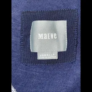 Maeve Anthropologie Dark Blue & White Striped Faux Wrap Dress,‎ Size XS thumbnail 2
