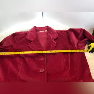 Gorgeous Fuchsia Corduroy Jacket Blazer Coat Y2K from Cato Size Large thumbnail 10