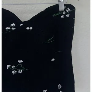 Zara Embroidered Flower Textured Bustier Corset Black Women’s Size Small Party thumbnail 8