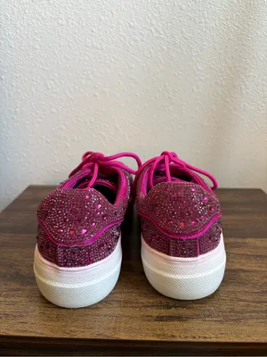 Hey Girl by Corkys Fuchsia Rhinestone Sneakers thumbnail 5
