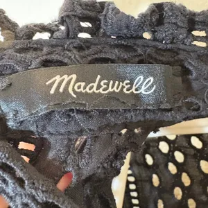 Madewell Eyelet‎ Mockneck Ruffle Top Size Small thumbnail 7