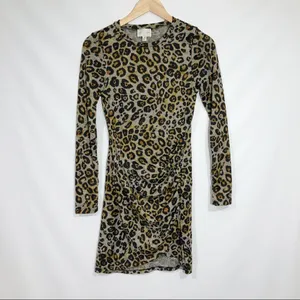 Francesca's June & Ivy Tammy Ruched Leopard Luxe Mini Dress Medium Night‎ Out thumbnail 4