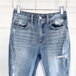 Vervet by Flying Monkey Let You Down High Rise Slim Straight Distressed Jeans thumbnail 4