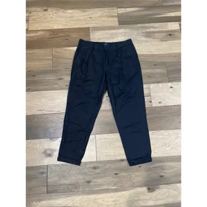 Gap Black Linen‑Cotton Cropped Pants Size M Lightweight thumbnail 2