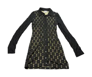Princess Polly black lace long sleeve button front dress. Size 4. funeral thumbnail 1