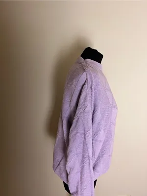 Van Heusen Vintage Lavender Textured Crewneck Sweater thumbnail 3