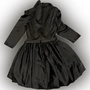 Nwot Mac Duggal 26913 Black Satin A-Line Collar Blazer Belted Mini Dress 4 thumbnail 5