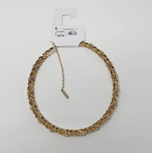 NWT Sugarfix by Baublebar Gold-Tone Hinged Twist Rhinestone Necklace Women's thumbnail 2