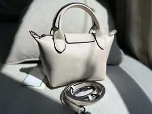 Longchamp Le Pliage small White leather bag thumbnail 2