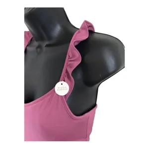 Sincerely Jules pink ruffle strap built-in bodysuit‎ active tennis dress size M thumbnail 4