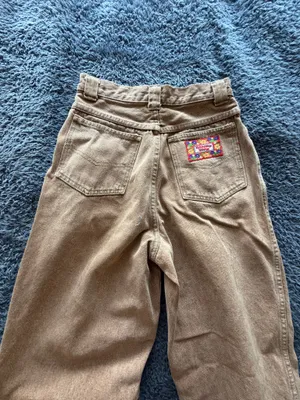Vintage barrel leg tan jeans thumbnail 3