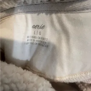 Aerie Sherpa half button sweater with pockets women's size large oversized fit thumbnail 11