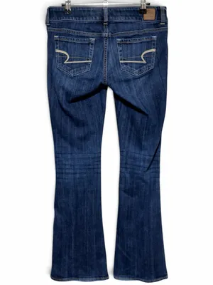 American Eagle Artist Y2K Jeans Low Rise Medium Wash Flare Leg Boho Stretch 6 thumbnail 2