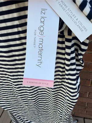 Liz Lange Maternity for Target Striped Dress Navy White Medium M 3/4 Sleeve New thumbnail 4