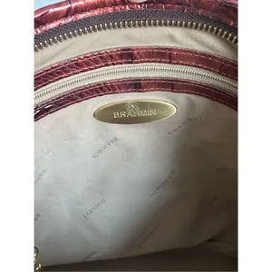 BRAHMIN RUBY MEDIUM ASHER SHOULDER BAG PURSE EMBER METALLIC TOTE thumbnail 6