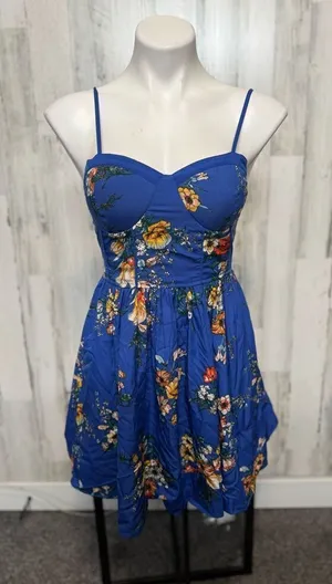 Band of Gypsies Blue Floral Sundress Fit & Flare | Size Small thumbnail 1