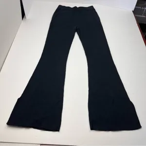 Favorite Daughter Cotton Cashmere Blend Ribbed‎ Pants Women Size XS Black Flare thumbnail 1