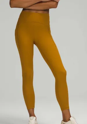 LULU🍋 Power Thru High-Rise Tight 25"‎ - Gold Spice thumbnail 1