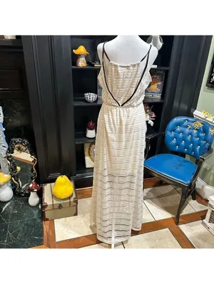 Anthropologies Maeve Racerback Sheer Maxi Dress Size Medium thumbnail 12