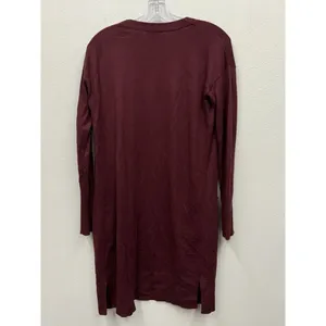 Halogen Cashmere Blend Long Cardigan Sweater size extra small XS Burgundy thumbnail 3