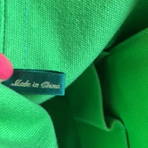 Lauren Ralph Lauren Green and Gold Summer Canvas Tote thumbnail 9