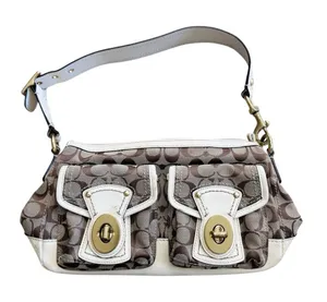 Coach Vintage Y2K signature legacy turnlock shoulder bag on brown /cream EUC thumbnail 1