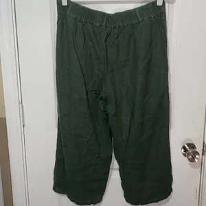 Jacqueline‎ de Yong Olive Linen Pants 42 coastal breathable pull on lagenlook thumbnail 7