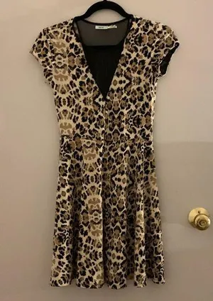 Kimchi Blue leopard cheetah skater dress thumbnail 1
