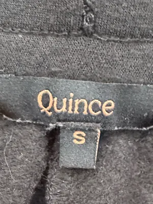 Quince SuperSoft Fleece Cropped Wide Leg Pants Black Small thumbnail 5
