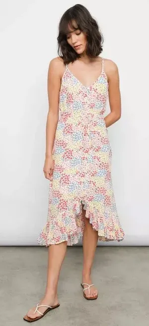 Rails Frida Floral Ruffle Midi Dress in Multicolor Flower Meadow Size S thumbnail 1