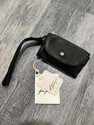 Free People NWT black leather bag lanyard thumbnail 4