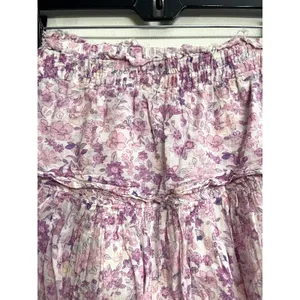 LoveShackFancy Tiered Ruffle Mini Skirt Floral Cottagecore Boho Prairie‎ Large thumbnail 4
