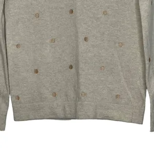J. Crew Sweater Size XS Light Tan‎ With Gold Polka Dots Cotton Merino Wool Blend thumbnail 4