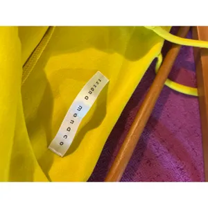 SUSANA MONACO Essential Slip Dress Mini Scoop Neck Sexy Sz S Small Lemon Yellow thumbnail 4