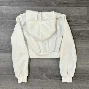 White Cropped Hoodie Size XS thumbnail 3