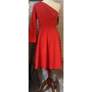 Sarin Mathews Red One Shoulder Dress Women’s Medium NWT. thumbnail 2