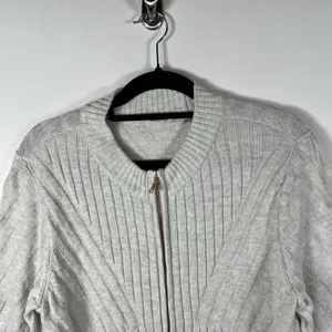 Soft Surroundings Vieux Carre Sweater Zipper Cardigan Womens Sz L Pockets‎ Gray thumbnail 4