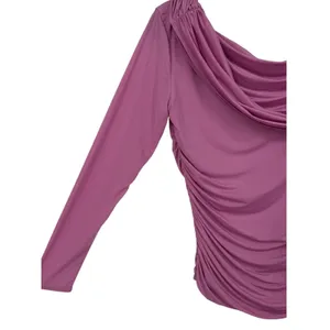 NWT Abercrombie & Fitch Womens Pink Draped Off Shoulder Ruched Top Size Large thumbnail 13