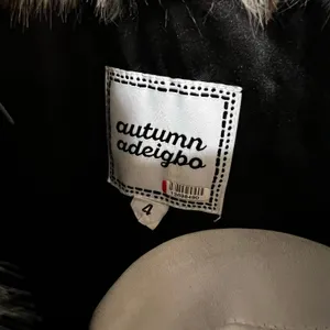 Autumn Adeigbo Faux Fur Chevron Wednesday Long coat WOMENS 4 thumbnail 7