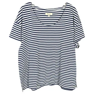 Madewell XL Top Organic Cotton Lyndale Oversized Tee Classic‎ Indigo Blue 1298 thumbnail 3