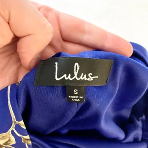 Lulus Floral Halter Shift Dress Womens Size S Blue Yellow Mini‎ Summer DD2546 thumbnail 4