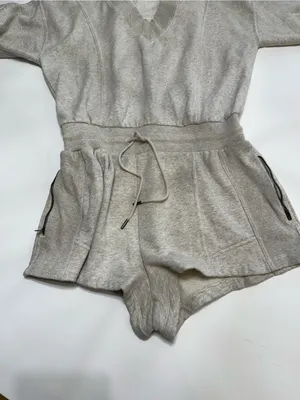 FP Movement by Free People Heather Gray V-Neck Lounge Romper thumbnail 5