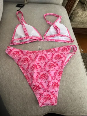 Zaful the Store GORGLITTER Women's Floral Paisley Swimsuit High Cut Thong Triangle Ring Bikini Sets Bathing thumbnail 9